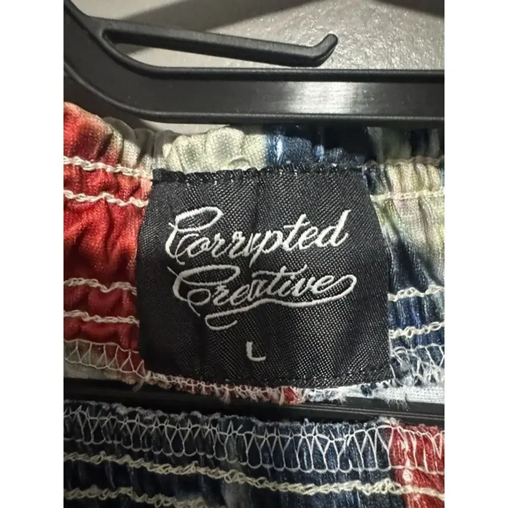 Corrupted Creative Capsule One USA Flag Mesh Shorts LARGE Waist Retail $159